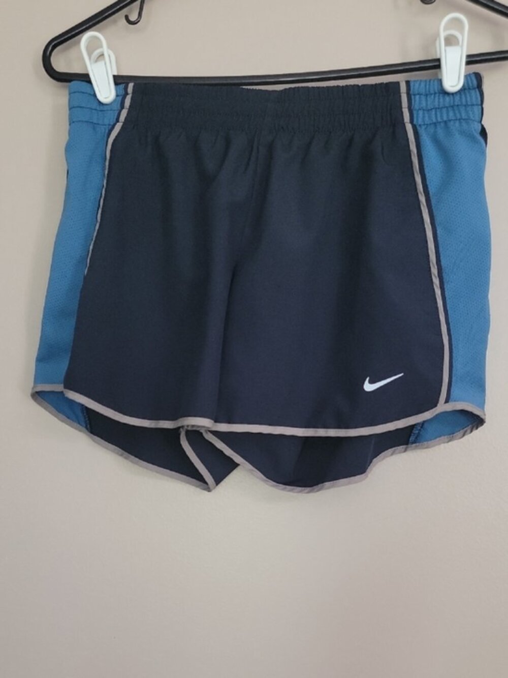 Nike Black Blue Gray Athletic Shorts Size S